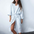 Mutini™ Soft Stripes Robe — Lightweight Women’s Home & Lounge Bathrobe