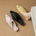 Mutini™ Ultra-Soft Ruched Leather Slides – Handcrafted Luxury Flat Mules