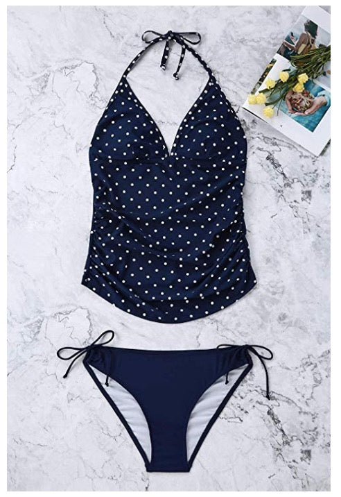 Mutini LuxeBump Tankini Set – Ruched sides top and anatomical chest support details