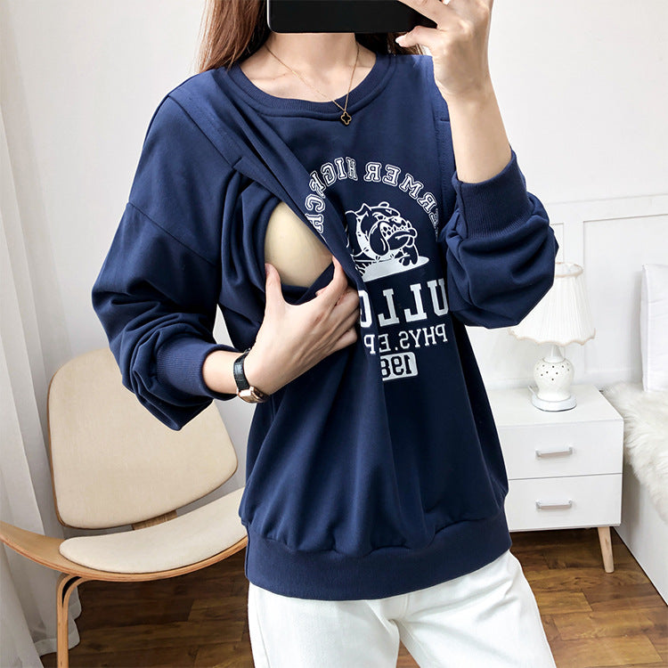 Mutini™ Maternity Flow Nursing Sweatshirt — Warmth, Privacy & Confidence