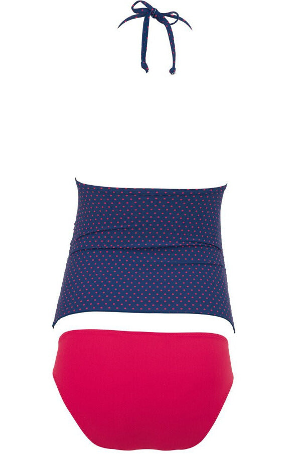 Mutini™ LuxeBump: "Ocean Wave" Draped One-Piece Maternity Swimsuit with Internal Support