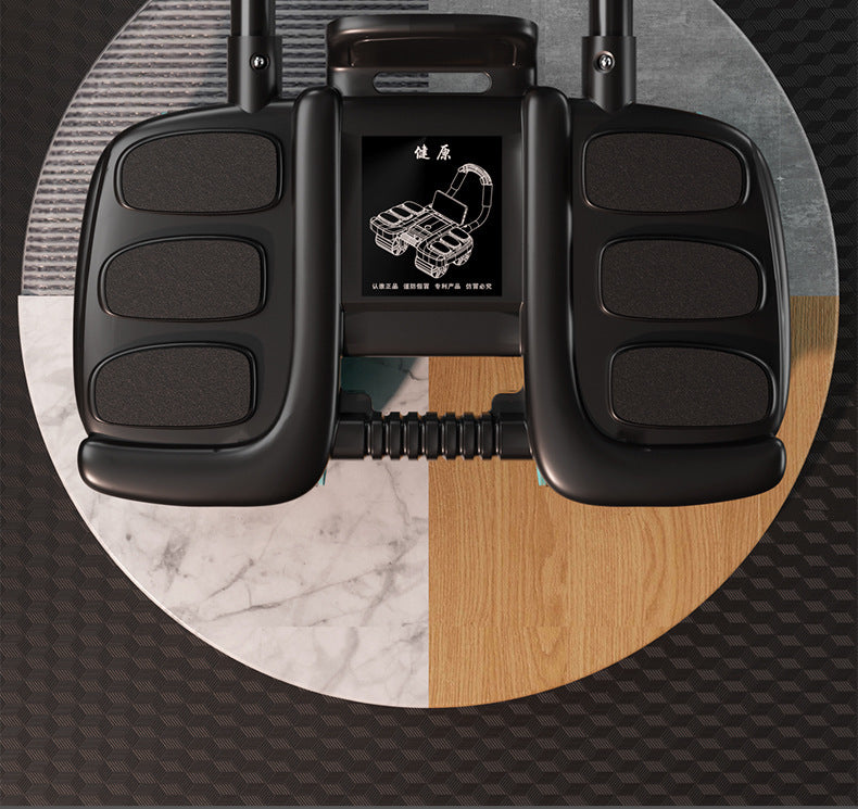 Mutini™ Core Trainer Pro — Multifunctional Ab Roller with Handle & Phone Holder top view on various surfaces.