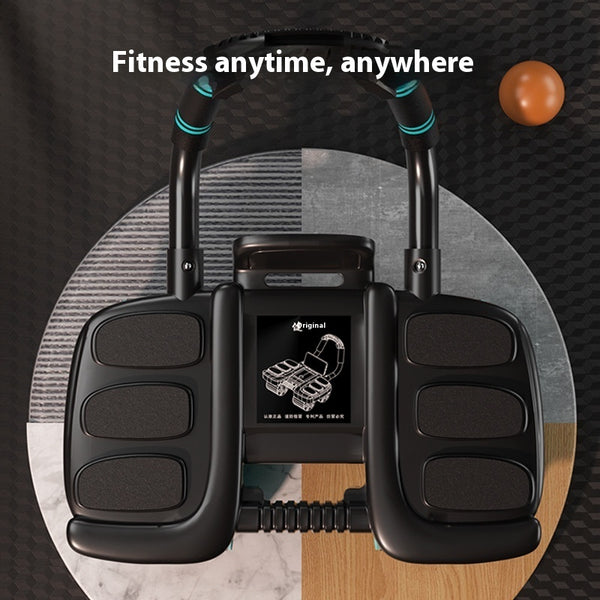 Mutini™ Core Trainer Pro — Multifunctional Ab Roller with Handle & Phone Holder on a fitness mat.